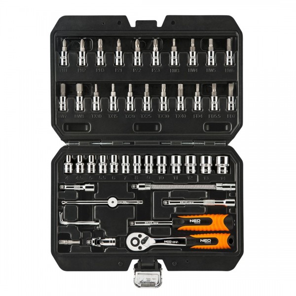 NEO TOOLS Σετ καστάνια - καρυδάκια 1/4" 46 τεμ. 08-660