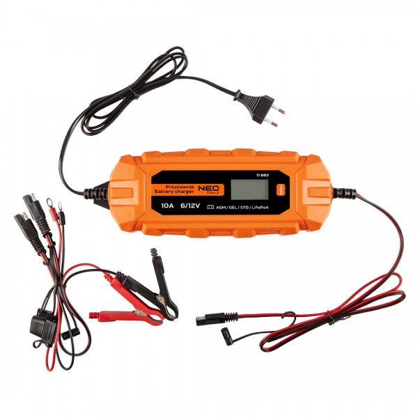 NEO TOOLS Φορτιστής - Συντηρητής μπαταριών αυτόματος 6/12V-10A 11-893